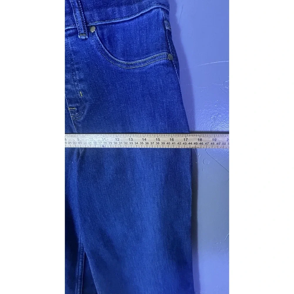 blue SPANXshape EveryWear cropped wide-leg jeans high-rise pull-on Small Petite
